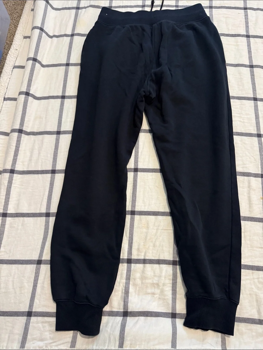 Nike Women’s Black Jogger Sweatpants with White Swoosh - M